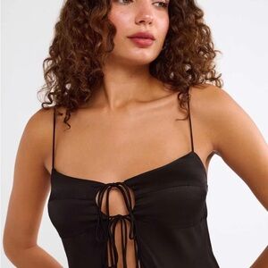 Elegant Black Satin Cami Top | Edelweiss Cami by Rumored